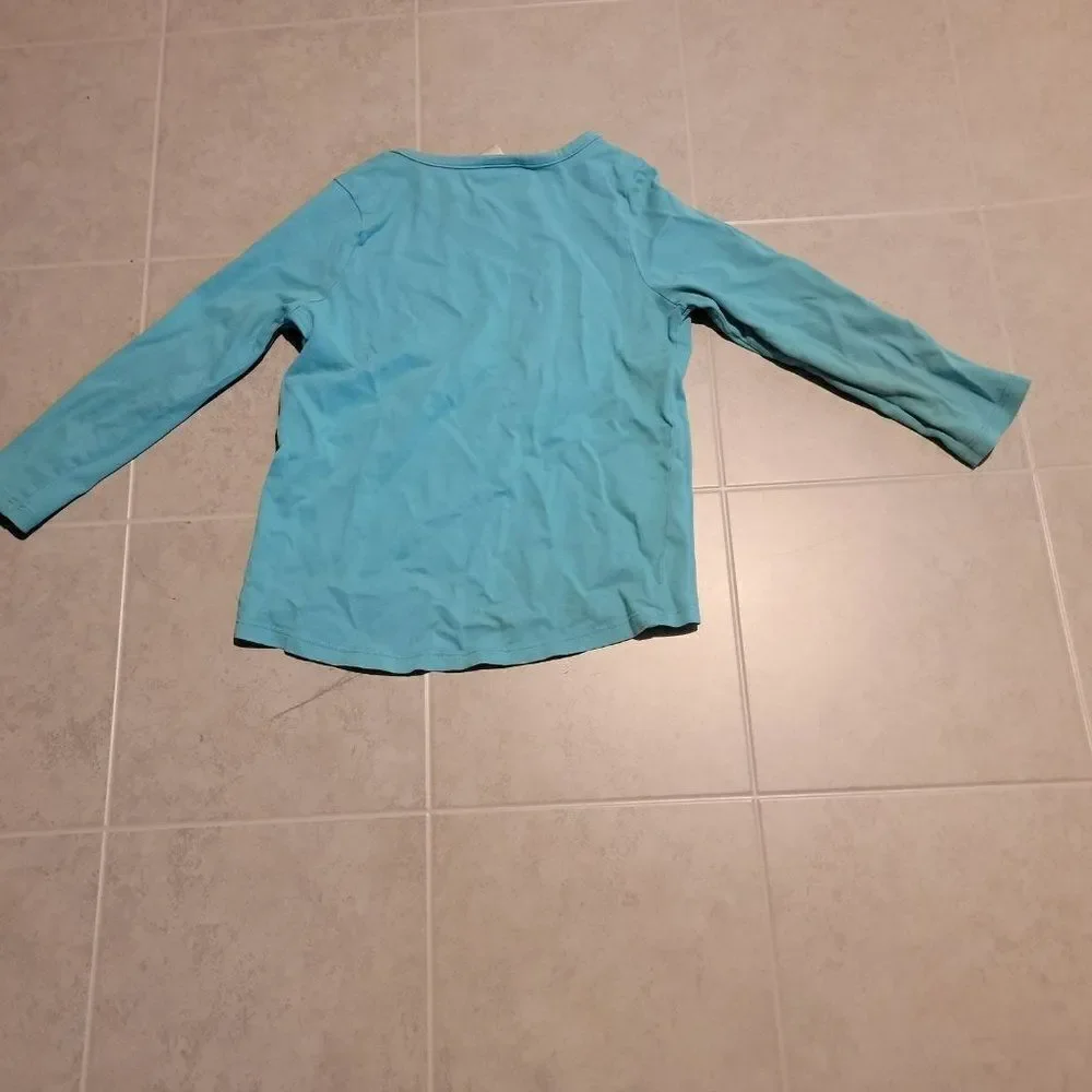Gymboree Girls Blue Multi Cotton Crew Neck Long Sleeve Pullover Top Size 4